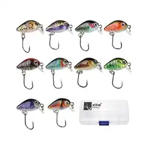 Forellenwobbler Zite Fishing Mini-Wobbler Set – 10 Ultra-Light Kunst-Köder Box Forelle Barsch