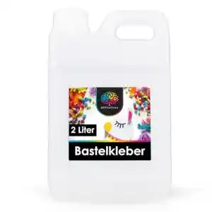 Bastelkleber OfficeTree Transparent Trocknend, 2 Liter Bastel Kleber