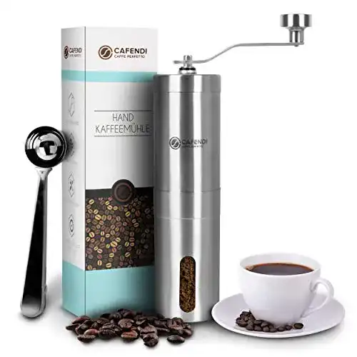Hand-Kaffeemühle Cafendi Kaﬀeemühle Manuell, Edelstahl