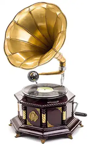 Grammophon aubaho 70cm Trichter Schellackplatte antik Stil