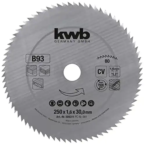Kreissägeblatt kwb 5893-11 Profilholzblatt CV, 250 x 30 mm