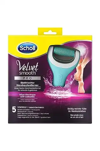 Hornhautentferner Scholl Velvet Smooth elektrischer Pro – Zur Hornhaut Entfernung auf nassen und trockenen Füßen – Wiederaufladbar – 1 Gerät + Ladestation