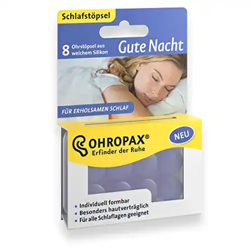 Silikon-Ohrstöpsel OHROPAX Gute Nacht, individuell formbar