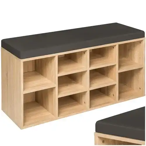Schuhbank TecTake Schuhschrank Schuhregal mit Sitzkissen