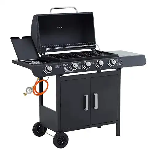 Gasgrill bis 300 Euro Outsunny Gasgrill mit 3 Brennern, Schwarz