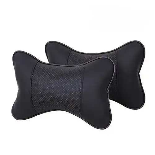 Nackenkissen Auto Dricar 2PCS Leder Auto Nackenkissen