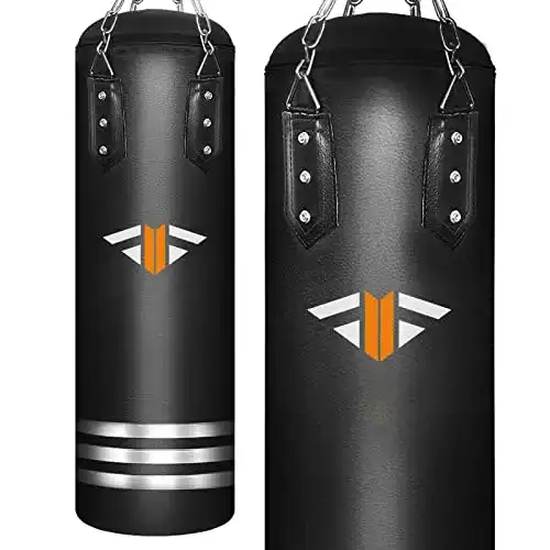 Boxsack ZILINGO Gefüllt 100 x 32cm, Heavy Duty PU-Leder