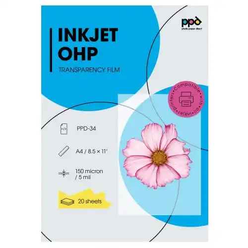 Overheadfolie PPD 20 x A4 Inkjet für vollfarbige Ausdrucke