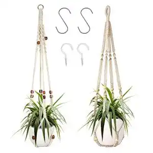Makramee-Blumenampel Augshy 2er Set Makramee mit 4 Haken