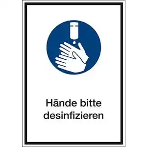 Aufkleber Hände desinfizieren Marahrens Kombischild Selbstklebend