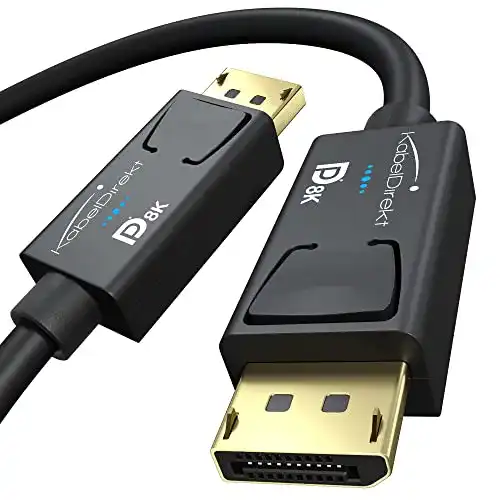 DisplayPort-Kabel KabelDirekt – 2 m – , DP 1.4, VESA-Zertifiziert