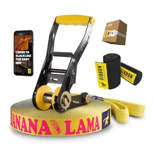 Gibbon-Slackline Gibbon Slacklines BananaLama Treewear Set | 3,5 cm