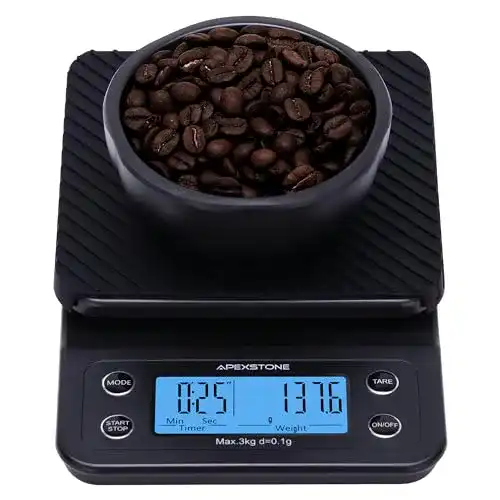 Kaffeewaage Apexstone mit Timer, Kaffee-Waage mit Timer, klein