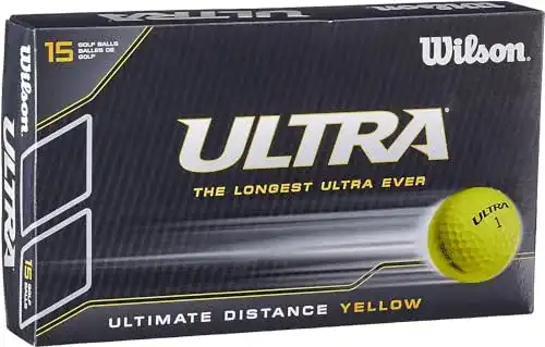 Golfball Wilson Ultra, 2-Piece Golfbälle für mehr Länge, 15er-Pack, Weiche Ionomerhülle