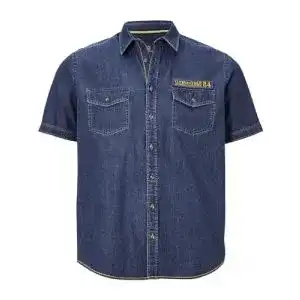 Jeanshemd Herren Jan Vanderstorm Kurzarm Jeanshemd Joar blau