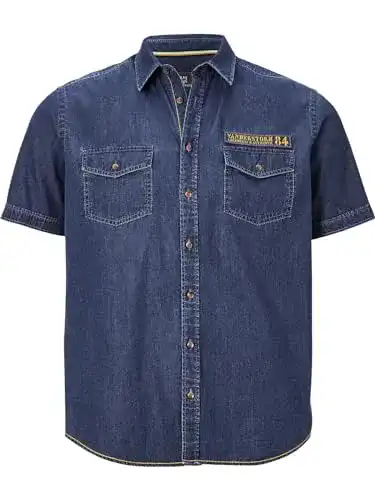 Jeanshemd Herren Jan Vanderstorm Kurzarm Jeanshemd Joar blau