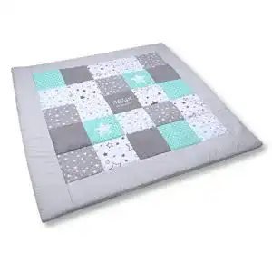 Patchworkdecke Amilian Krabbeldecke gepolstert mit Namen