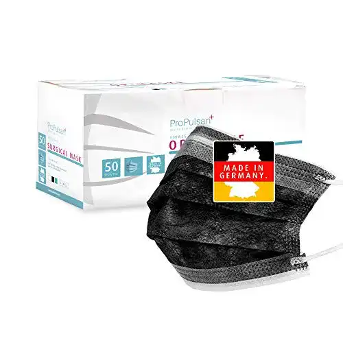 OP-Maske schwarz ProPulsan – 50 Stück Einwegmaske CE-Zertifiziert