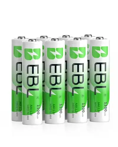 AAA-Akku EBL AAA Akku 1100mAh 8 Stück, wiederaufladbar