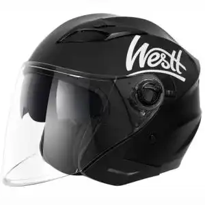 Jethelm Westt Jet Motorrad-Helm I Motorradhelm schwarz-matt