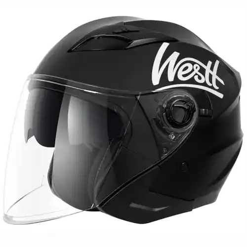 Jethelm Westt Jet Motorrad-Helm I Motorradhelm schwarz-matt