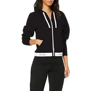 Hoodie Damen Calvin Klein Damen Top Hoodie Full Zip mit Kapuze