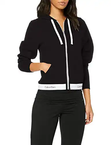 Hoodie Damen Calvin Klein Damen Top Hoodie Full Zip mit Kapuze