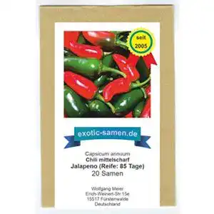 Chili-Samen exotic-samen Mittelscharfes Chili Jalapeno 20 Samen
