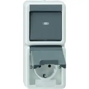 Gira-Schalter Gira 017630 Kombination senkrecht Schuko Wechsel