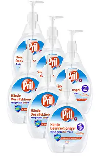 Desinfektionsgel Pril für Hände und Oberflächen, 6 x 480 ml