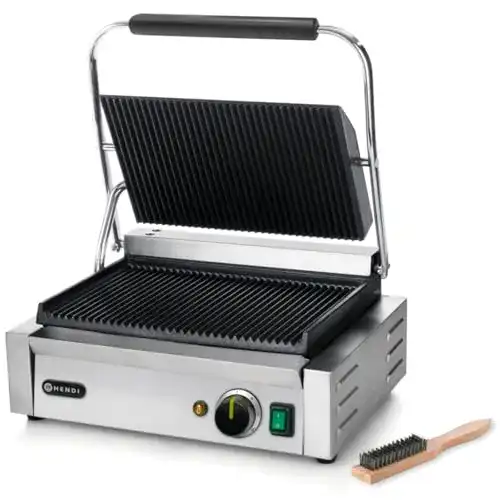 Profi-Kontaktgrill Hendi, Regelbar bis max. 300°C, Edelstahl