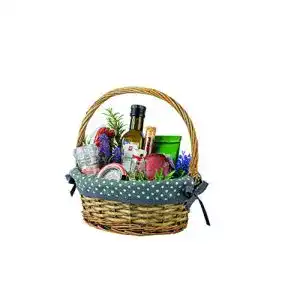 Leerer Geschenkkorb batania Henkelkorb oval 25 x 19 x 11cm