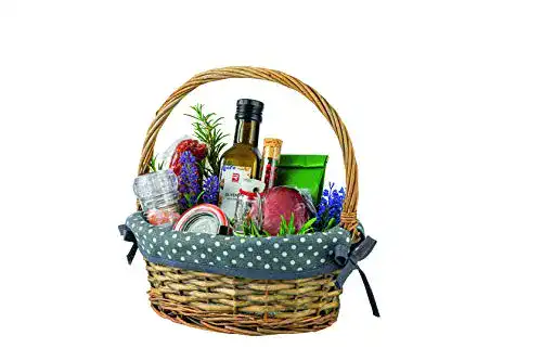 Leerer Geschenkkorb batania Henkelkorb oval 25 x 19 x 11cm