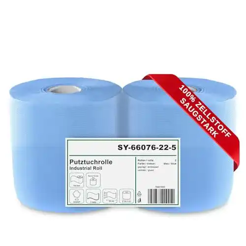Handtuchrolle Hypafol 2 x blaue saugstarke Papierrolle, 1000 Blatt