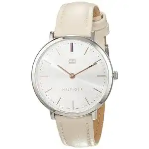 Damenuhr Tommy Hilfiger Damen Analog Quarz Uhr mit Leder