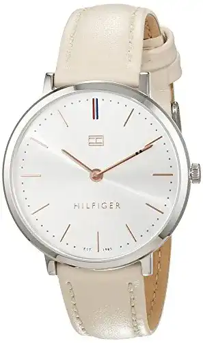 Damenuhr Tommy Hilfiger Damen Analog Quarz Uhr mit Leder