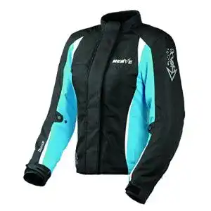 Motorradjacke Nerve Unique Star Damen, Schwarz/Blau, 42