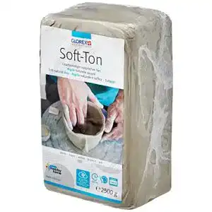 Töpferton Glorex 6 8075 301 Soft Ton weiß 2500 g, natürlich