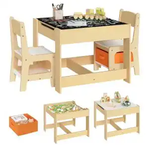 Kindersitzgruppe WOLTU 3tlg. Kindertisch mit 2 Stühle Sitzgruppe