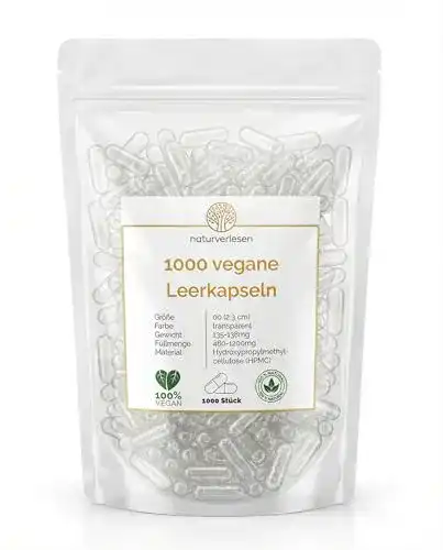 Leerkapseln naturverlesen 1000 Stück vegane Größe 00