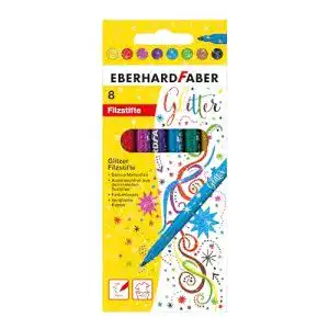 Filzstifte Eberhard Faber 551008 – Glitzer in 8 leuchtenden Farben