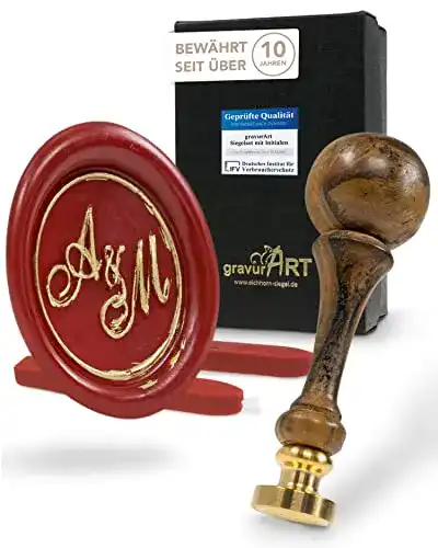 Siegelstempel gravurART Siegel-Stempel d20mm mit Initialen