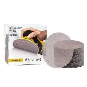 Schleifgitter MIRKA Abranet Ø 125mm Klett, 50 Stk