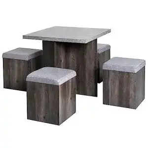 Essgruppe HOMCOM, Set mit 4 Hockern Sitzgruppe 5-TLG.