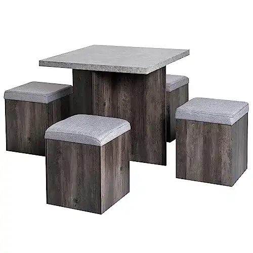 Essgruppe HOMCOM, Set mit 4 Hockern Sitzgruppe 5-TLG.