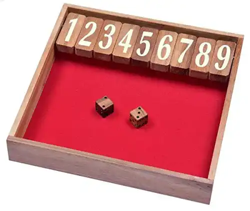Shut the Box LOGOPLAY Jackpot Gr. XL Klappenspiel Würfelspiel