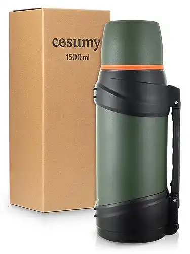 Die beste Edelstahl-Trinkflasche 1,5 Liter Cosumy mit Becher für Unterwegs 2026 Test Bestseller Edelstahl-Trinkflasche 1,5 Liter Cosumy mit Becher für Unterwegs