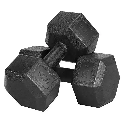 Hanteln (5 kg) Yaheetech 2 Stück Hantel Set 5Kg Kurzhanteln Gummi