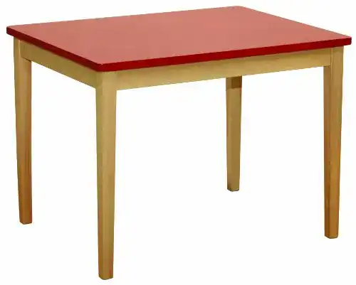Kindertisch roba, aus Massivholz gefertigt, Tischplatte rot lackiert