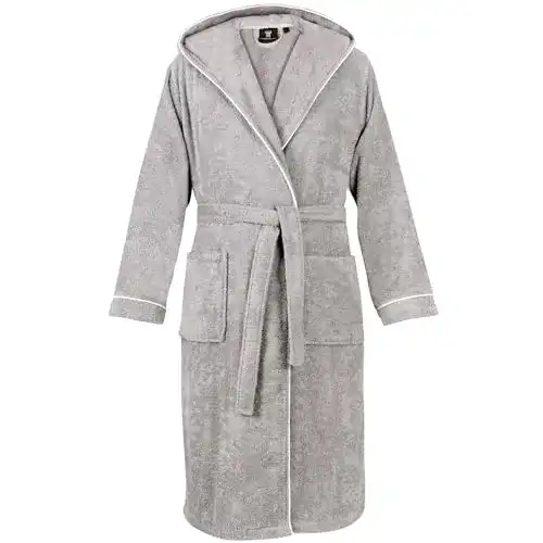 Bademantel Herren LAYNENBURG Frottee – Kapuze – Lang – 100% Baumwolle